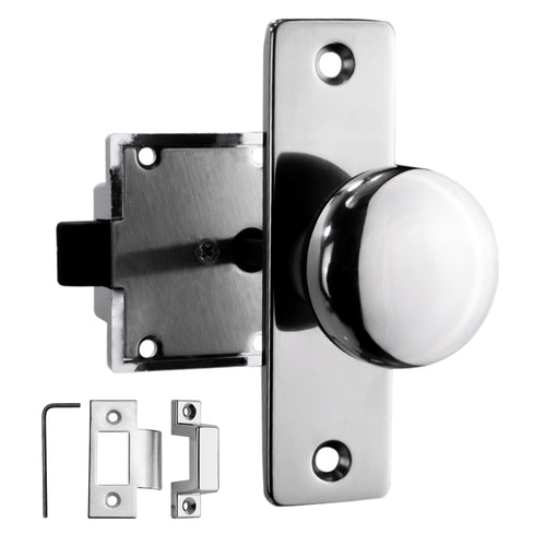 Door Lock Latch, Surface Mount, Chrome Plated Finish - FO1409 - Five Oceans