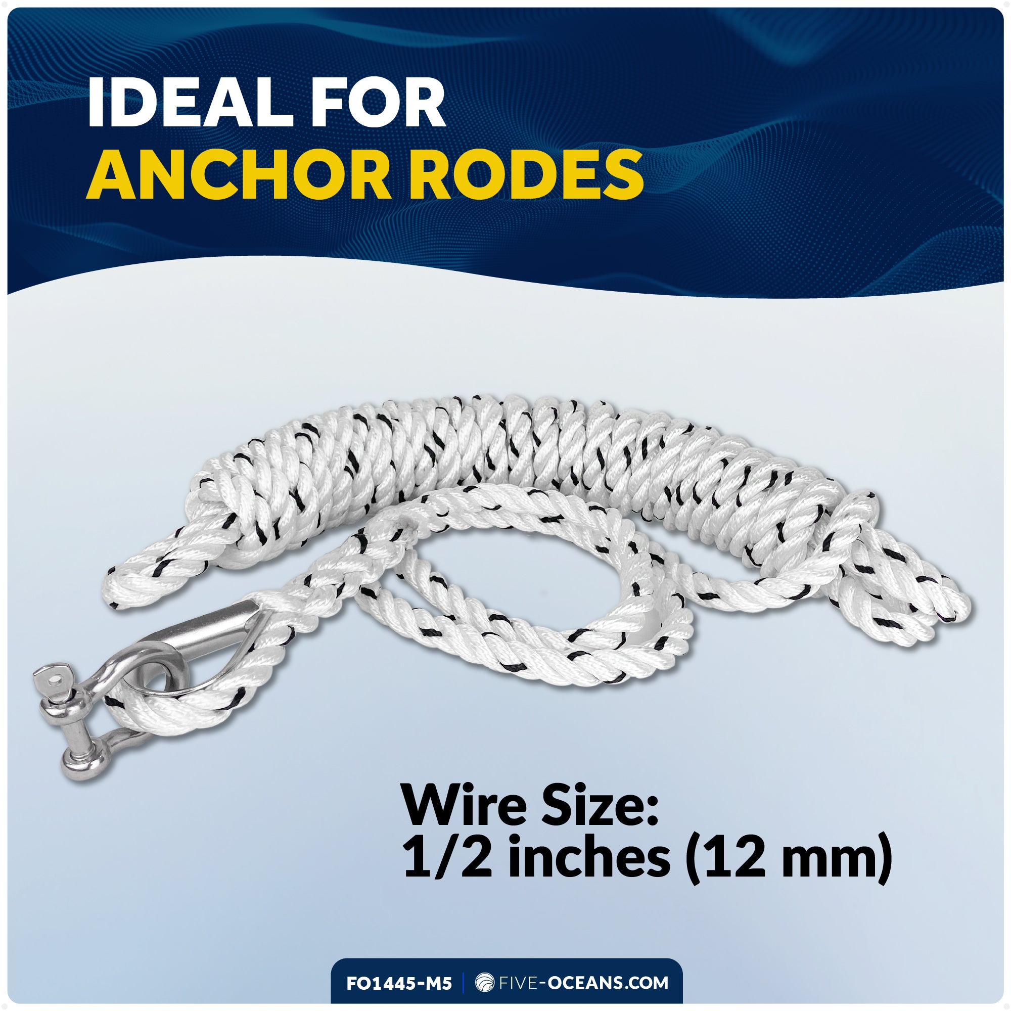 1/2" Wire Rope Thimble, AISI316 Stainless Steel, 5-Pack - FO1445-M5