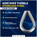 3/8" Wire Rope Thimble, AISI316 Stainless Steel – FO1448 - Five Oceans