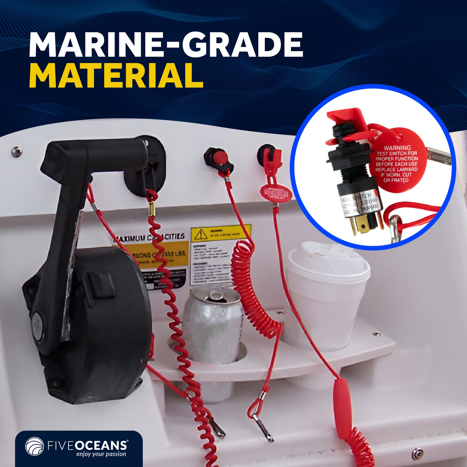 Emergency Cut-Off Switch, 12 Volts - FO1518 - Five Oceans
