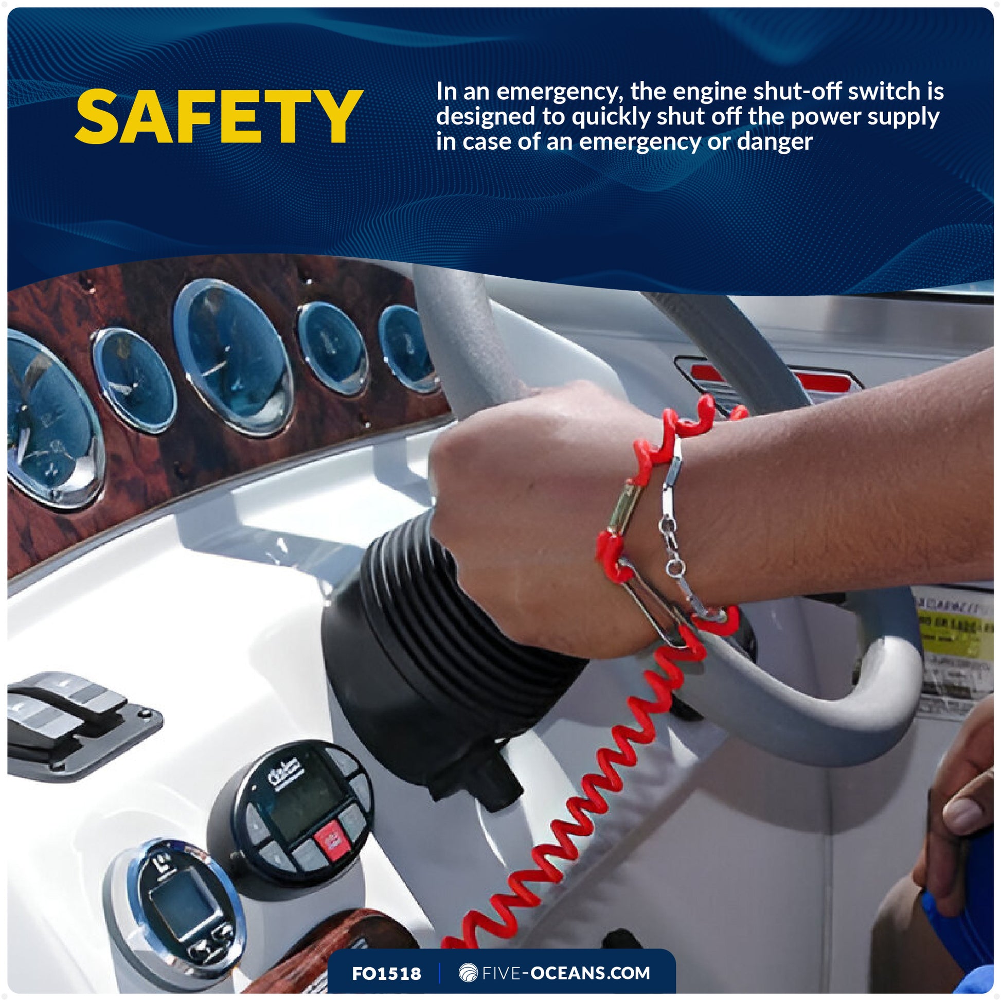 Emergency Cut-Off Switch, 12 Volts - FO1518 - Five Oceans