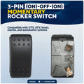 3-Pin (On)-Off-(On) Momentary Rocker Switch, SPDT, 25A/12V DC - 15A/24V DC - FO1528 - Five Oceans