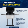 Garboard Drain Plug for 1" Transom Hole, Chrome Plated Brass/Black Nylon - FO1570 - Five Oceans