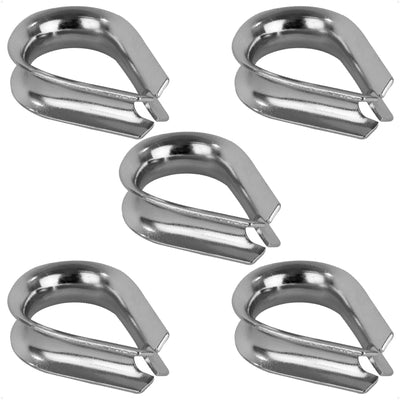 1/4" Wire Rope Thimble, AISI316 Stainless Steel, 5-Pack - FO1576-M5 - Five Oceans