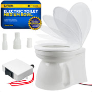 TMC Electric Toilet, Medium Bowl, Built-In Macerator Pump, 12V DC - FO1599 - Five Oceans