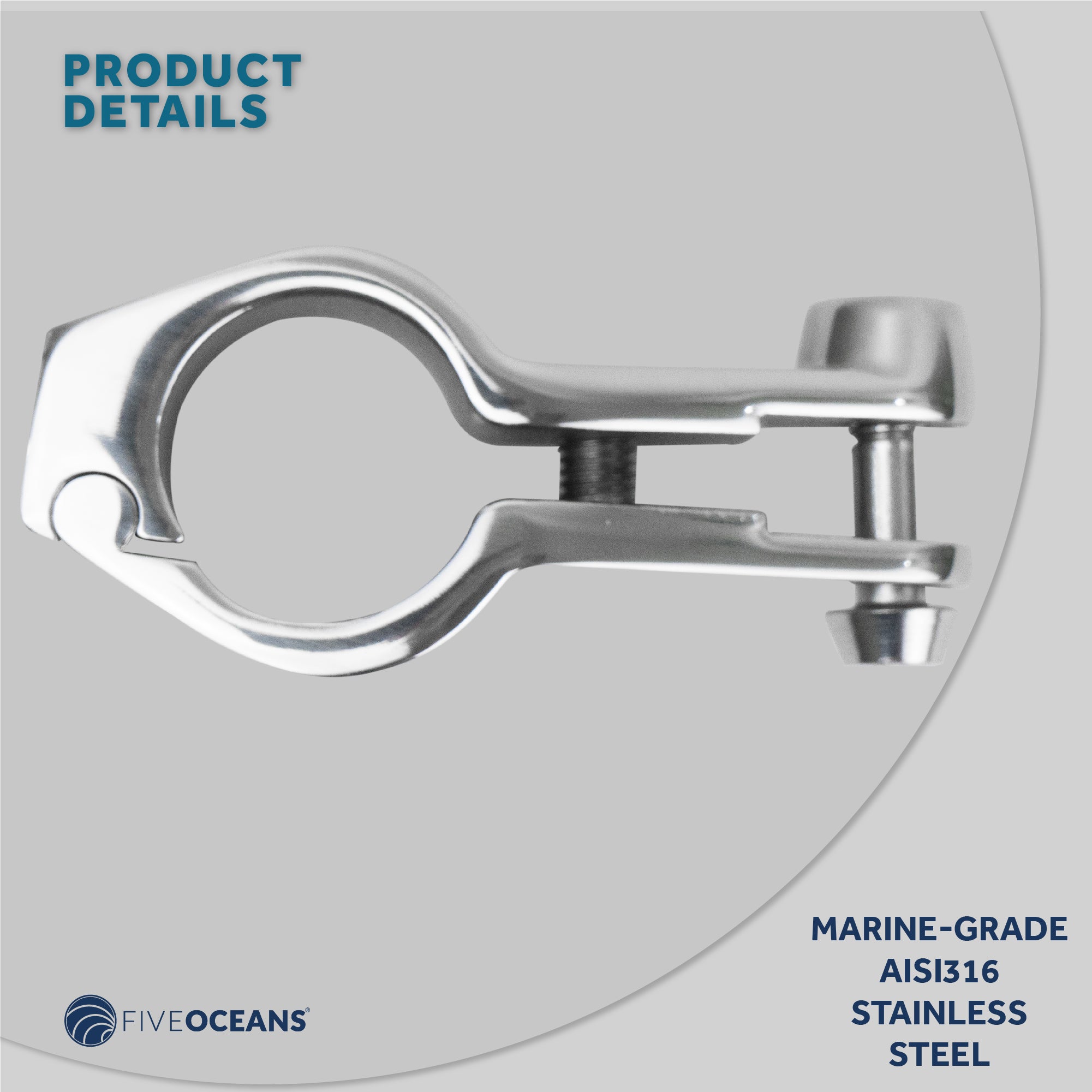 Bimini Top Hinged Jaw Slide, 7/8" Stainless Steel 2-Pack - FO1632-M2 - Five Oceans