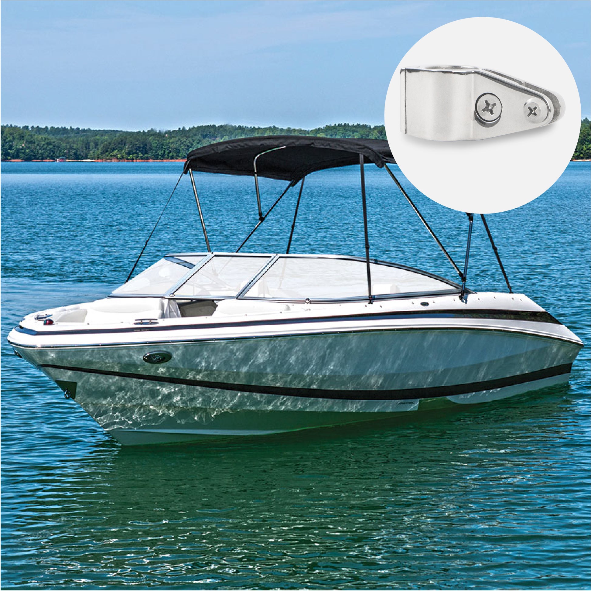 Bimini Top Hinged Jaw Slide, 7/8" Stainless Steel 2-Pack - FO1632-M2 - Five Oceans