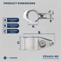 Bimini Top Hinged Jaw Slide, 7/8" Stainless Steel 2-Pack - FO1632-M2 - Five Oceans