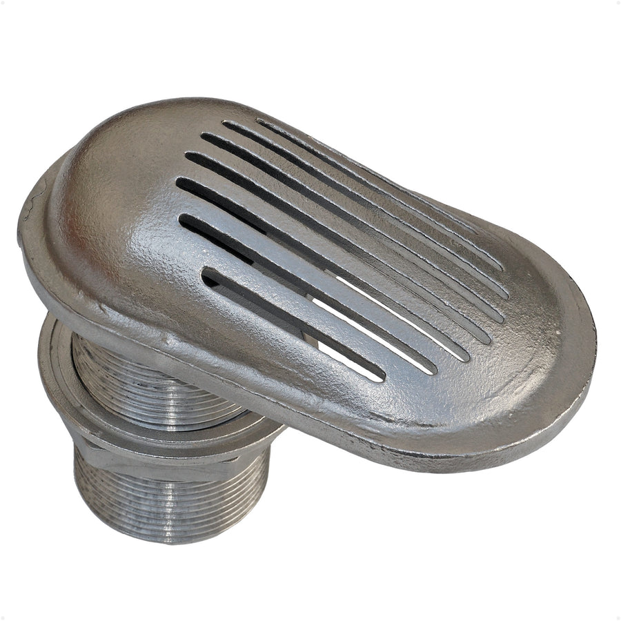 1-1/2" I.D. Threaded Thru-Hull Fitting Intake Strainer, AISI316 Stainless Steel - FO1646 - Five Oceans