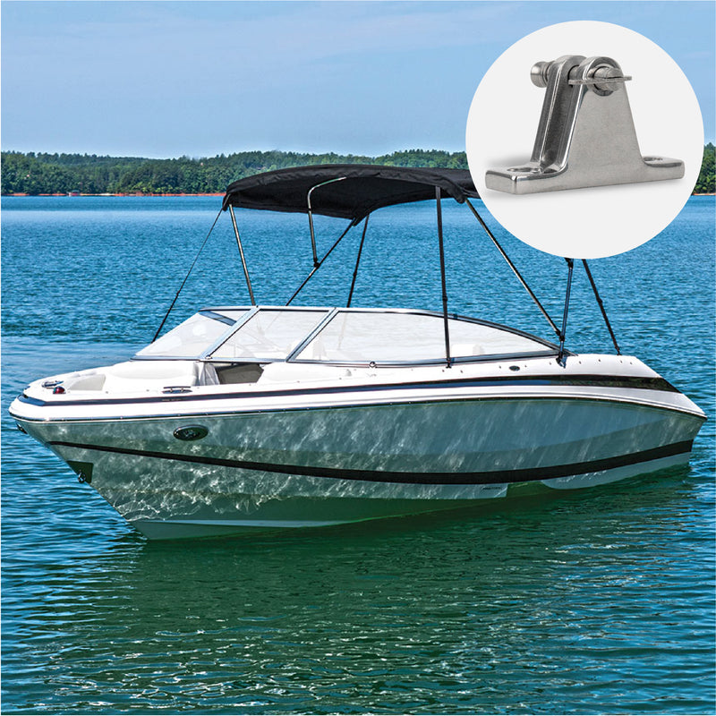 Bimini Top Hardware 90 Degree Deck Hinge with Removable Pin, AISI316 Stailess Steel - 2-Pack - FO1671-M2 - Five Oceans