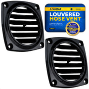 Louvered Flush Hose Ventilators, 6 slots, Black 2-Pack - FO1675-M2 - Five Oceans