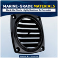 6-Slotted Louvered Flush Hose Ventilators, 3" Hose Diameter, Black, 2-Pack - FO1675-M2 - Five Oceans