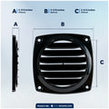 6-Slotted Louvered Flush Hose Ventilators, 3" Hose Diameter, Black, 2-Pack - FO1675-M2 - Five Oceans