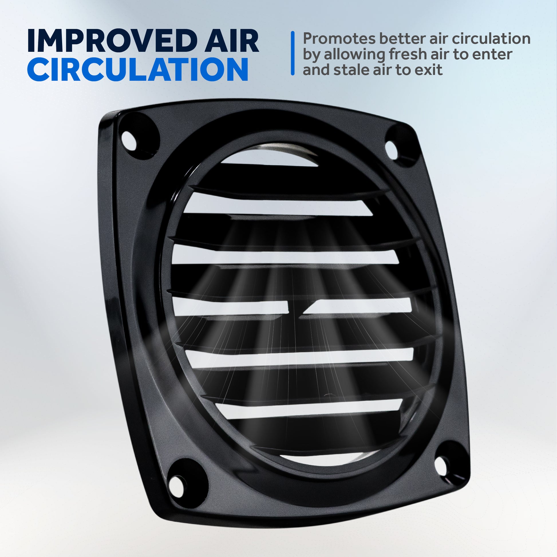 Louvered Flush Hose Ventilators, 6 slots, Black - FO1675 - Five Oceans