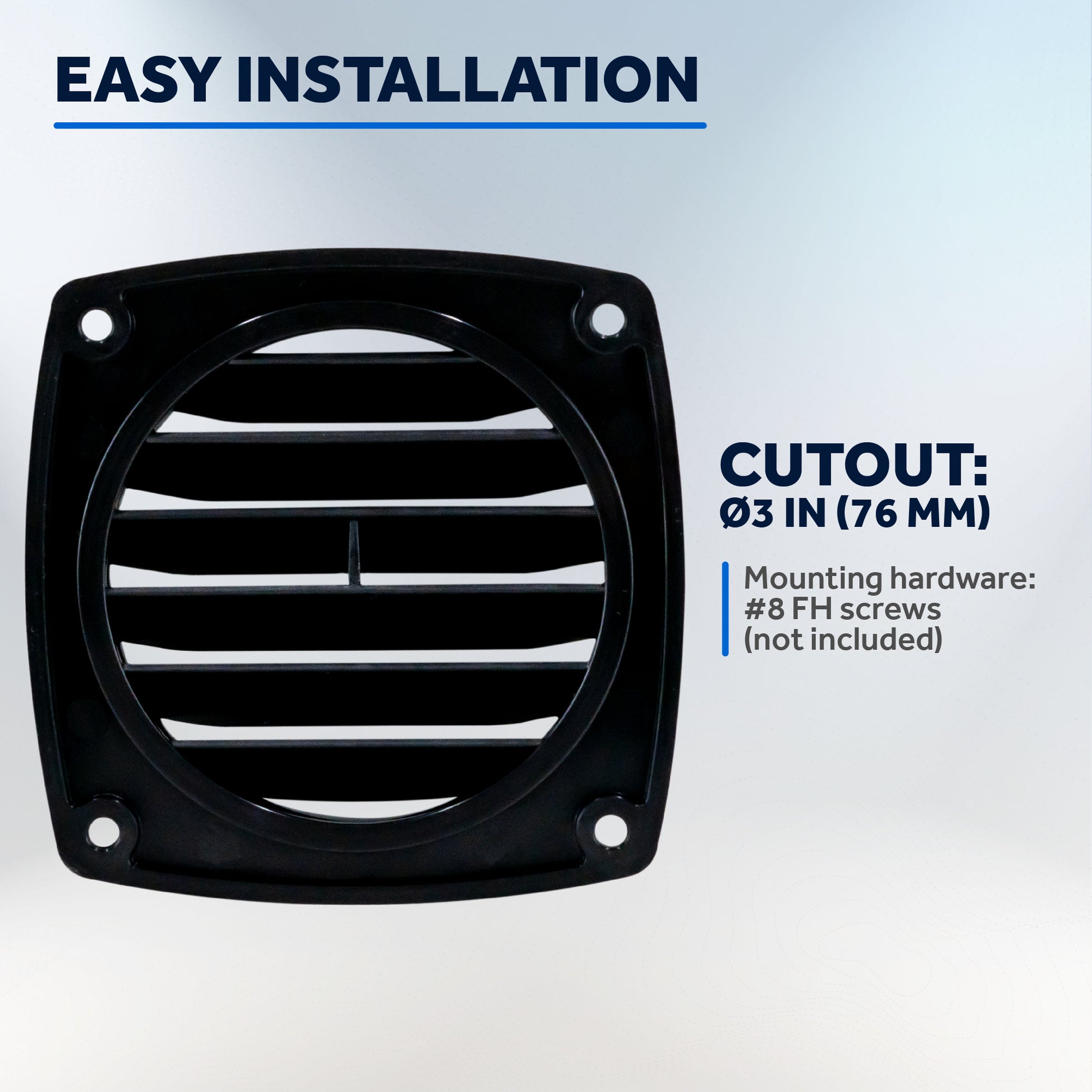 Louvered Flush Hose Ventilators, 6 slots, Black - FO1675 - Five Oceans