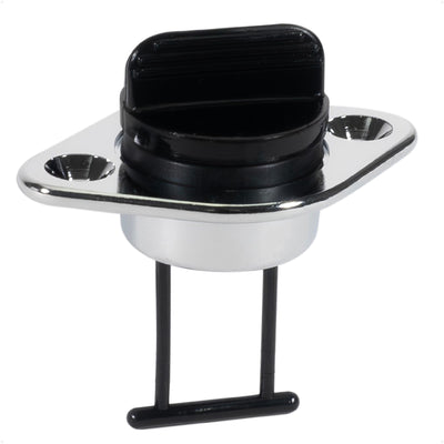 Garboard Drain Plug For 1-1/4" Transom Hole, Chrome Plated Brass/Black Nylon - FO1682 - Five Oceans