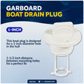 Garboard Drain Plug For 1" Transom Hole, White Nylon - FO1794 - Five Oceans