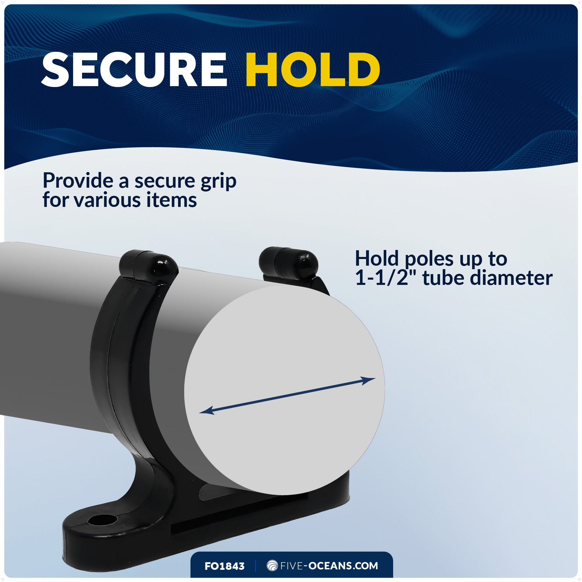 Boat Hook Holder, Up to 1-1/2" Tube Diameter - FO1843