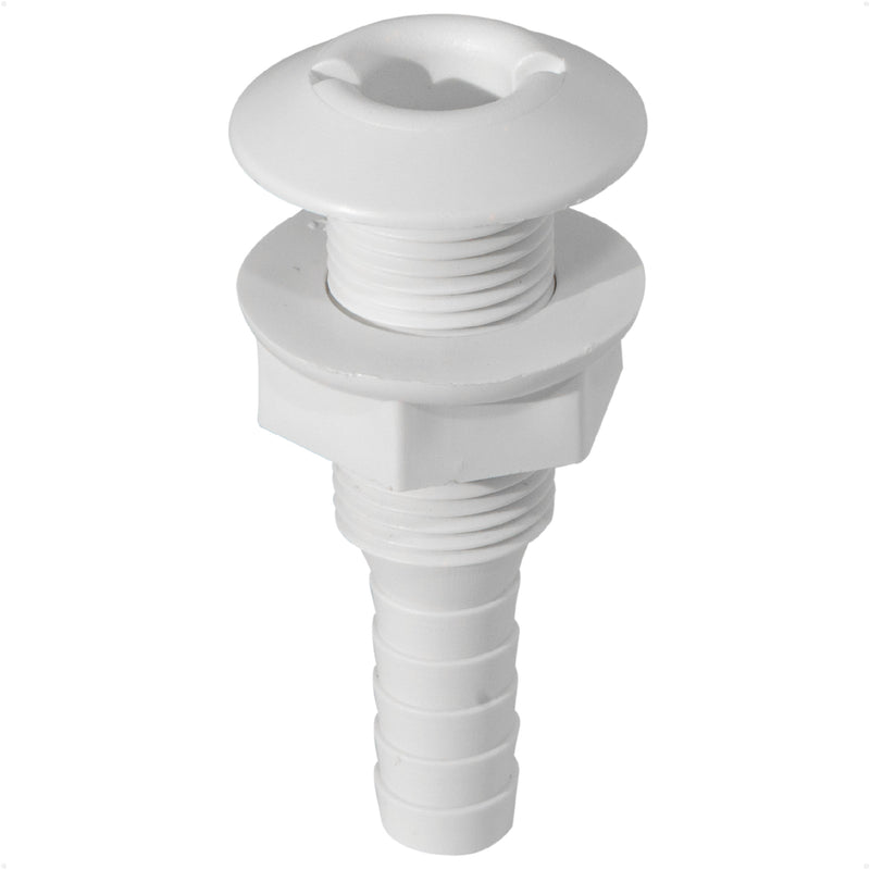 1/2" Thru-Hull Fitting, White Nylon – FO1866 - Five Oceans