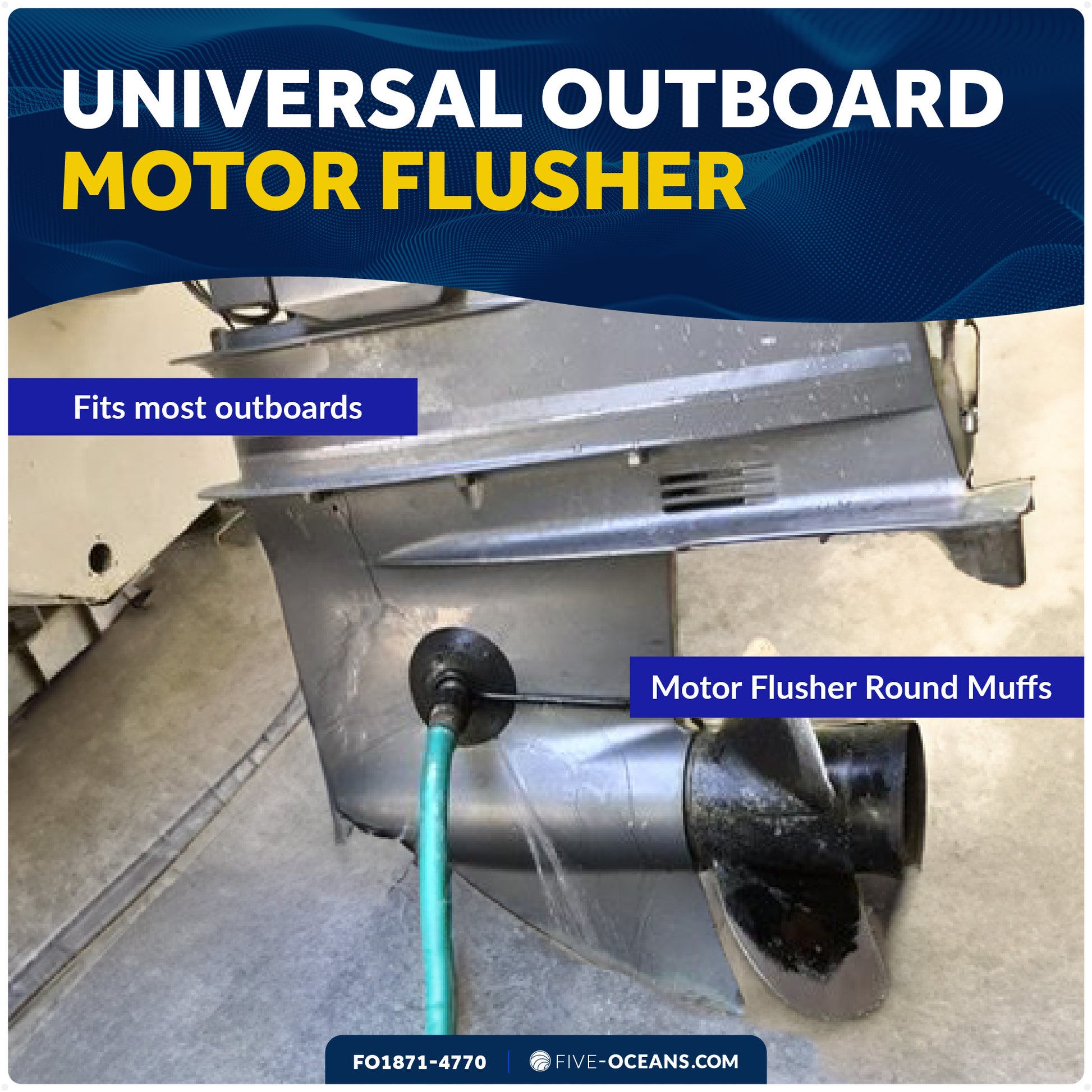 Universal Outboard Motor Flusher Round Muffs & Gear Oil Pump Set - FO1871-4770 - Five Oceans