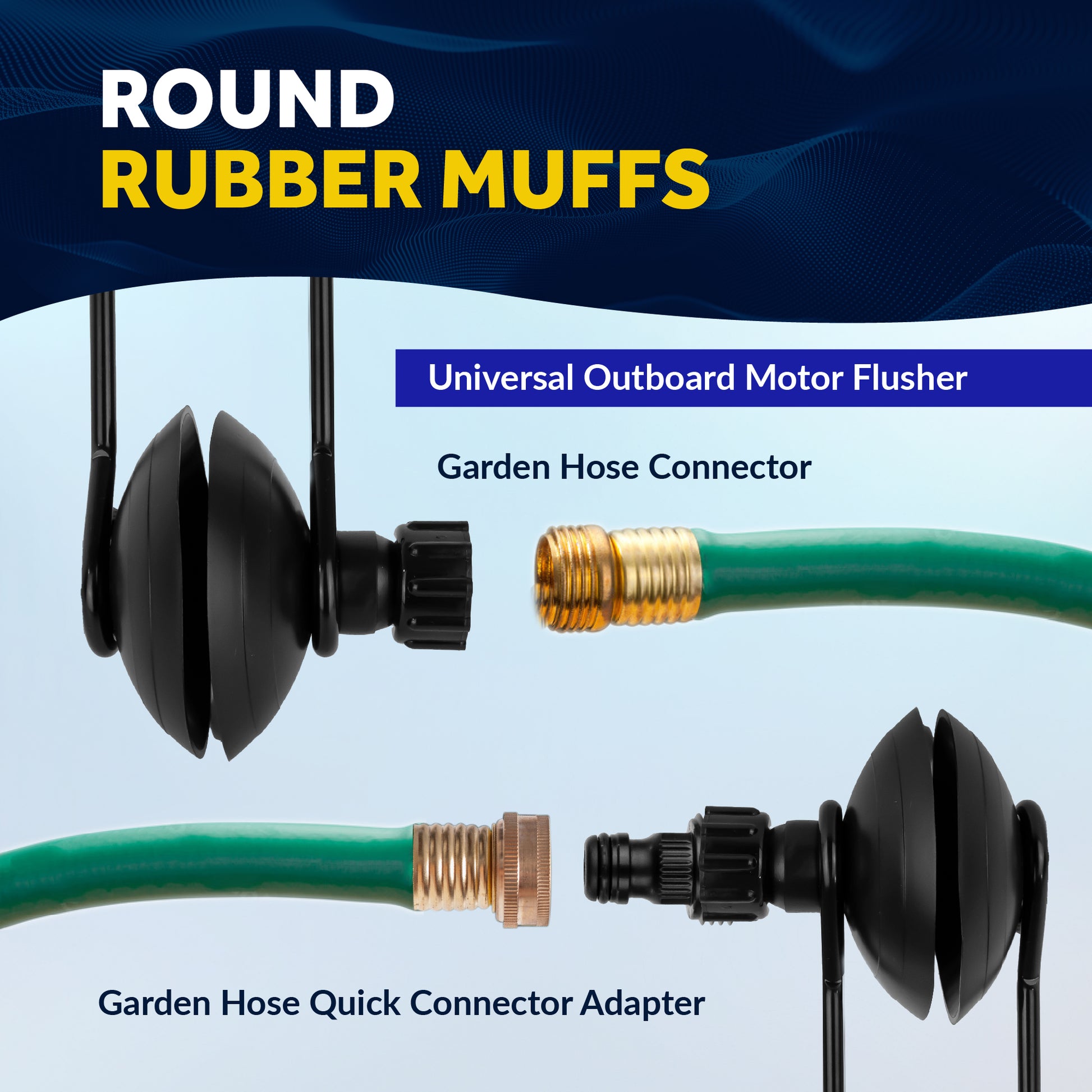 Universal Outboard Motor Flusher Round Muffs & Gear Oil Pump Set - FO1871-4770 - Five Oceans