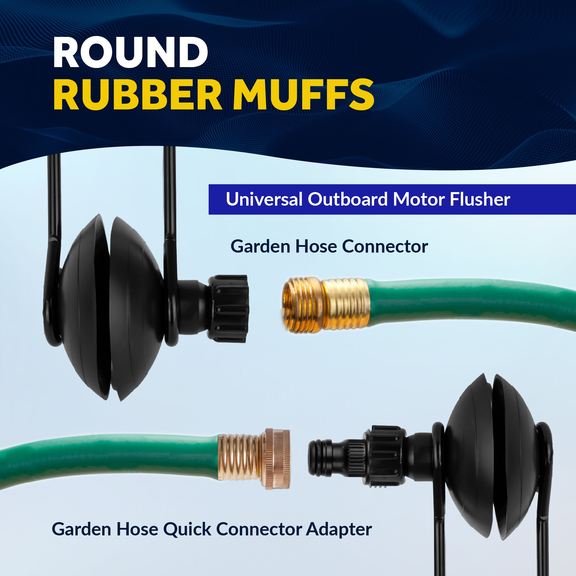 Universal Outboard Motor Flusher Round Muffs & Gear Oil Pump Set - FO1871-4770 - Five Oceans