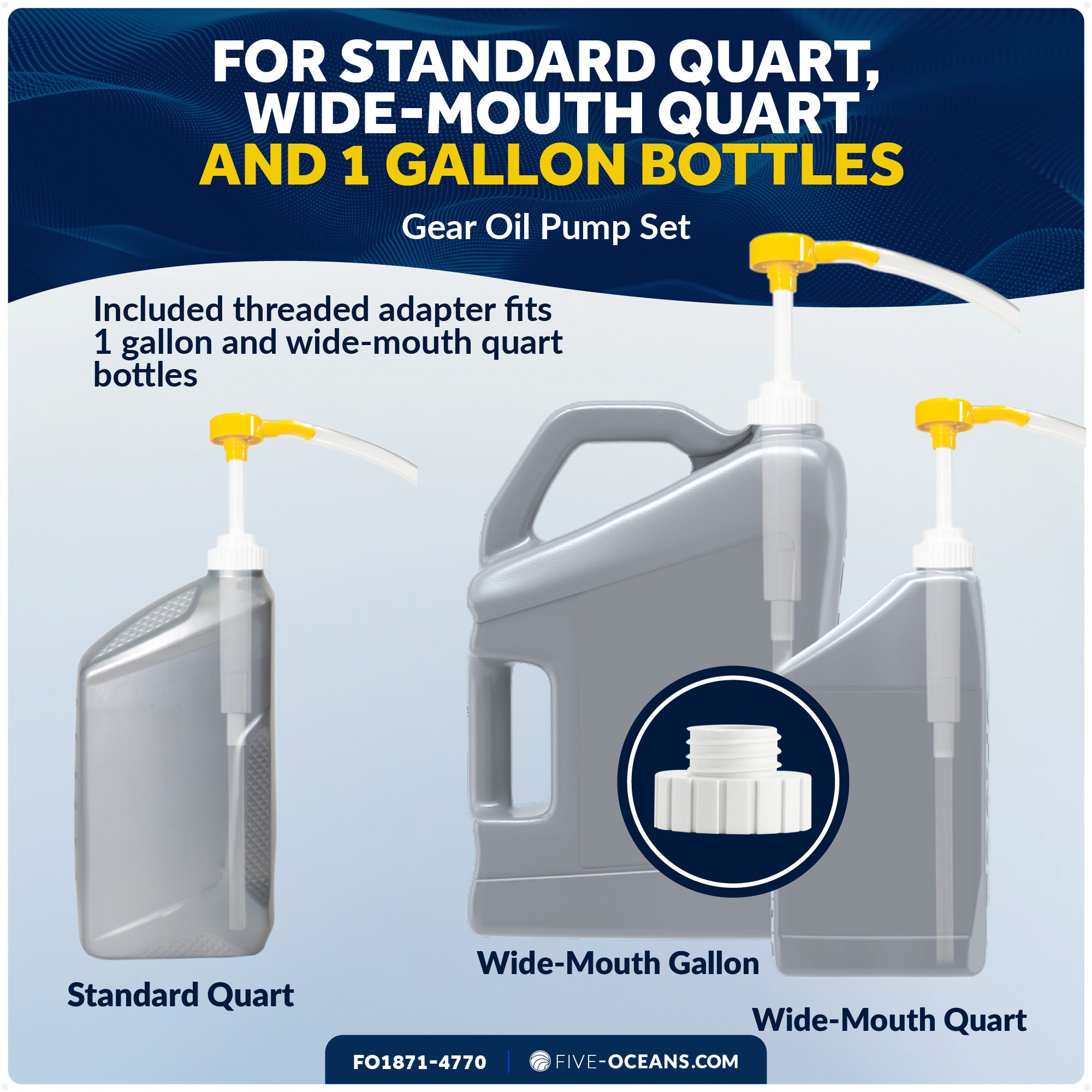 Universal Outboard Motor Flusher Round Muffs & Gear Oil Pump Set - FO1871-4770 - Five Oceans