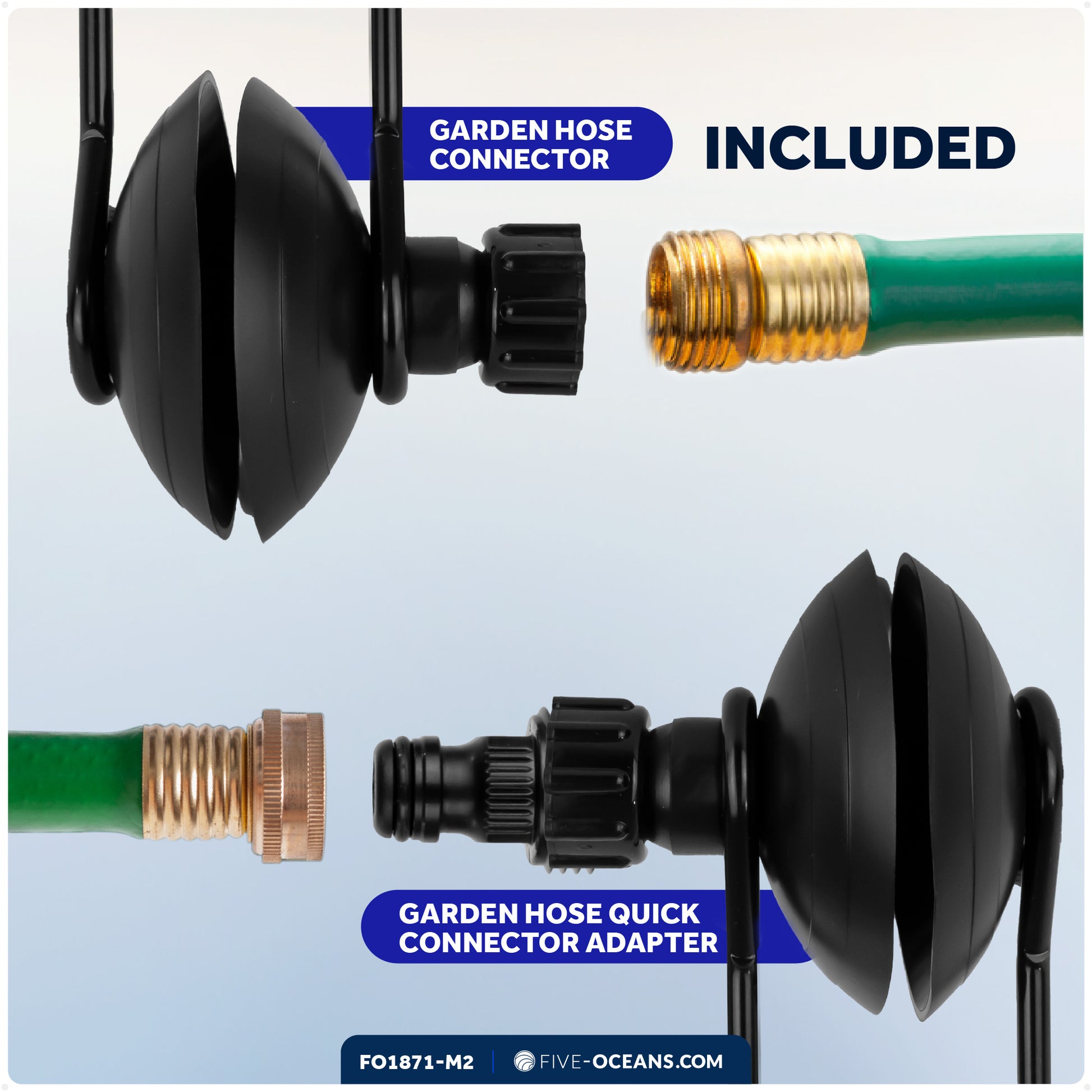 Universal Outboard Motor Flusher, Round Muffs- 2-Pack - FO1871-M2 - Five Oceans