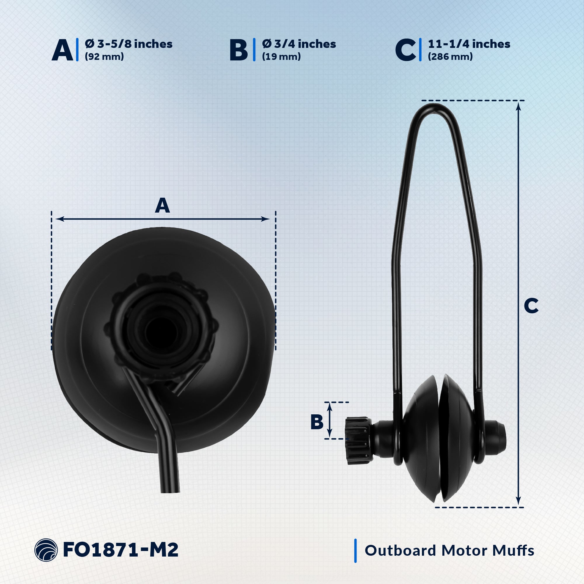 Universal Outboard Motor Flusher, Round Muffs- 2-Pack - FO1871-M2 - Five Oceans