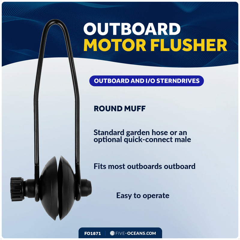Universal Outboard Motor Flusher, Round Muffs - FO1871 - Five Oceans