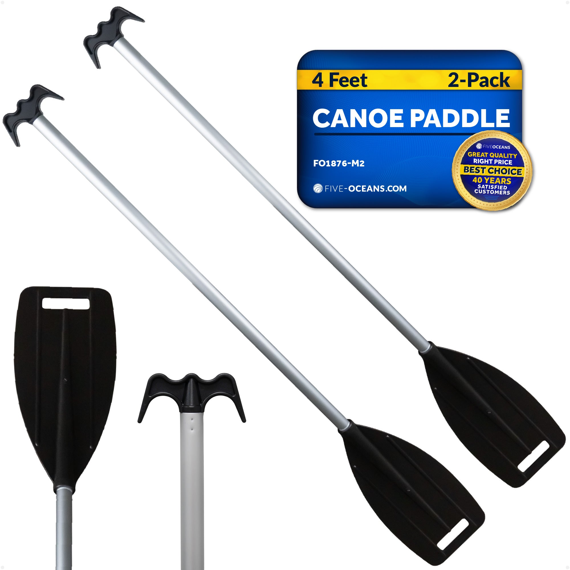 Canoe Paddle and Boat Hook, 4Ft - 2-Pack - FO1876-M2