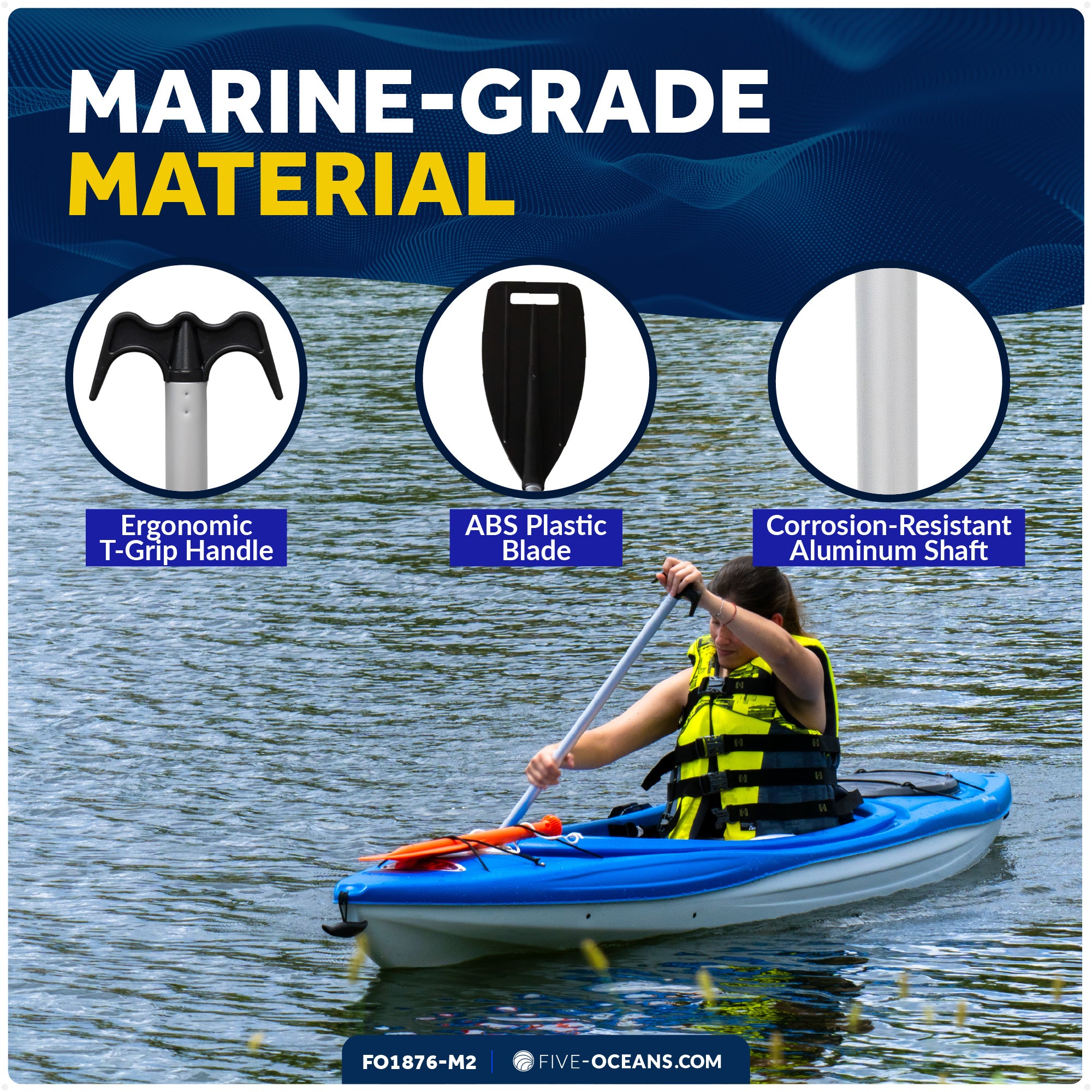 Canoe Paddle and Boat Hook, 4Ft - 2-Pack - FO1876-M2