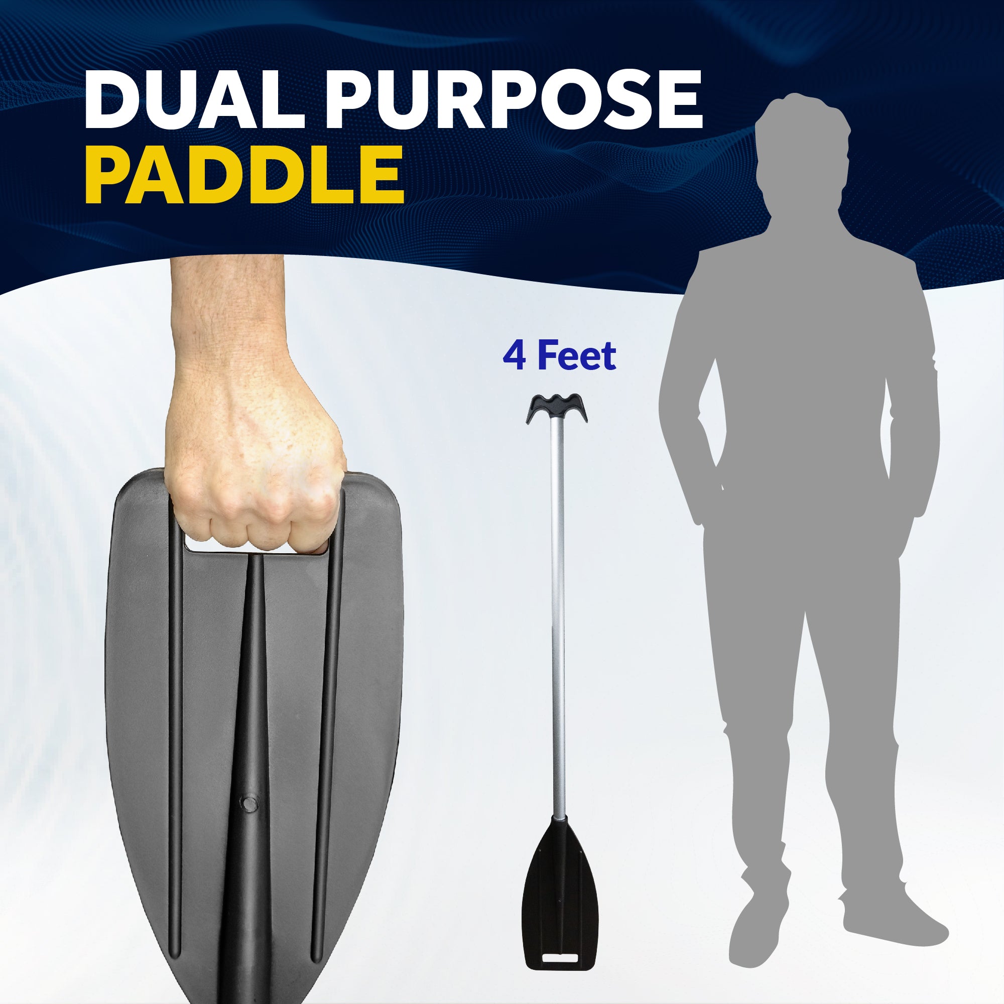 Canoe Paddle and Boat Hook, 4Ft - 2-Pack - FO1876-M2 - Five Oceans