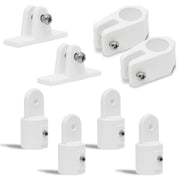 2 Bow Bimini Top Hardware Set 8 Piece, Fitting Fit 7/8", White Nylon - FO1879-C2 - Five Oceans
