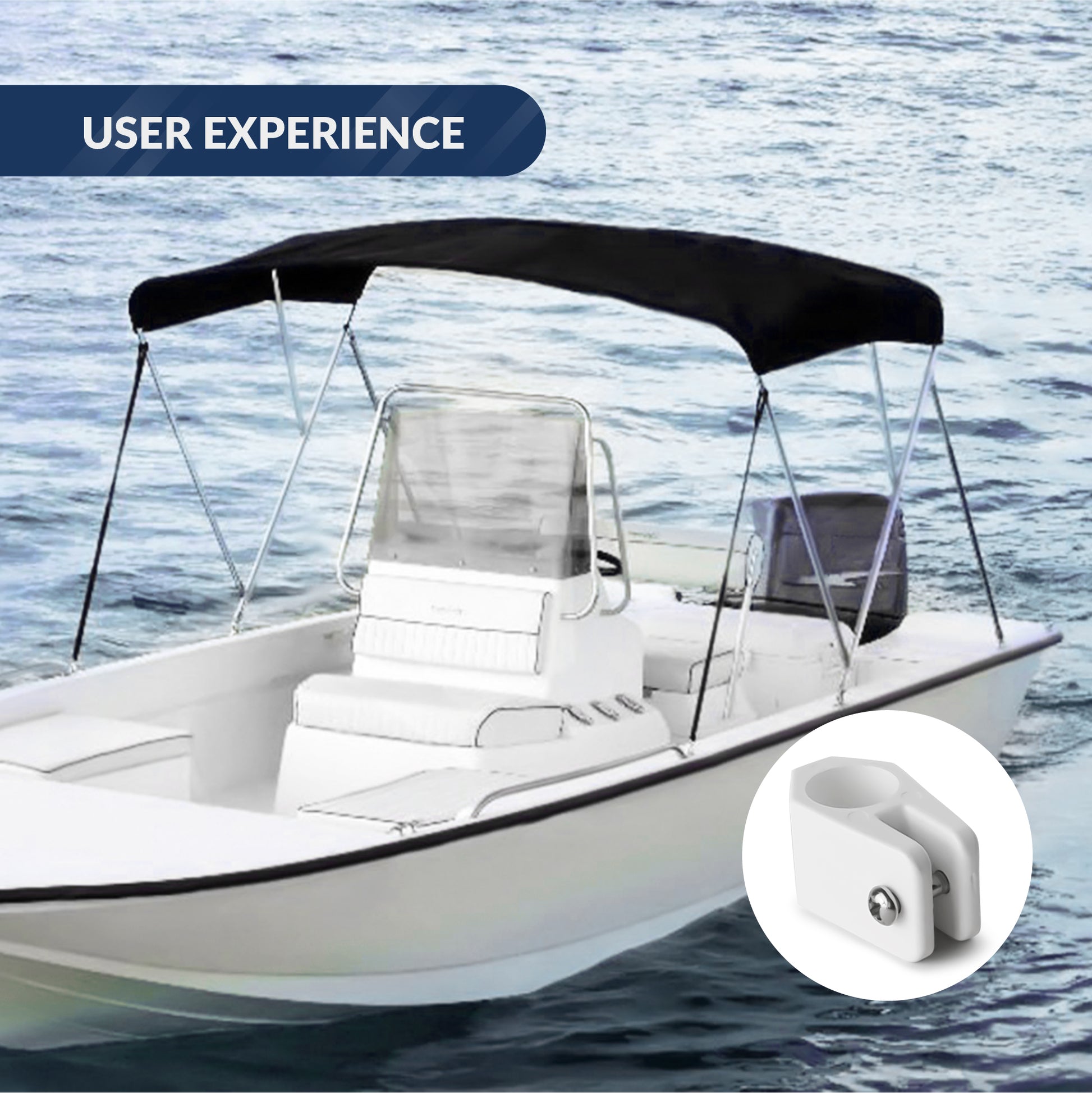 Bimini Top Hardware 7/8" Jaw Slide, White Nylon - 2-Pack - FO1880-M2 - Five Oceans