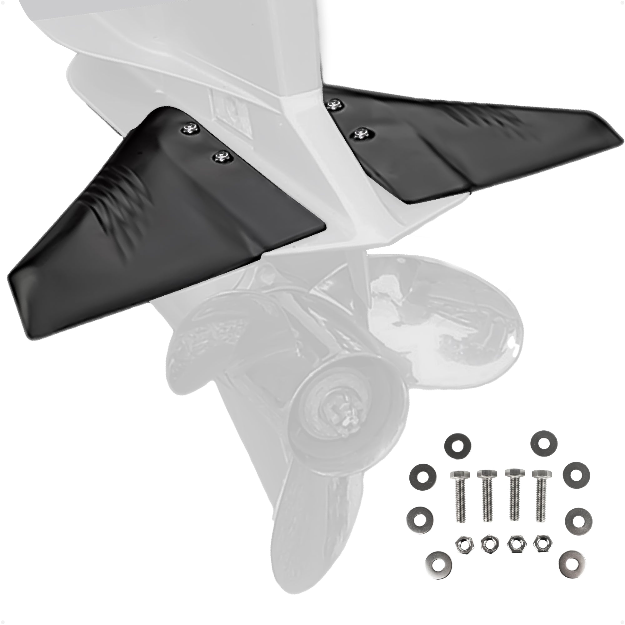 Hydrofoil for Outboard Motors Up to 200HP, Black - FO1882 - Five Oceans