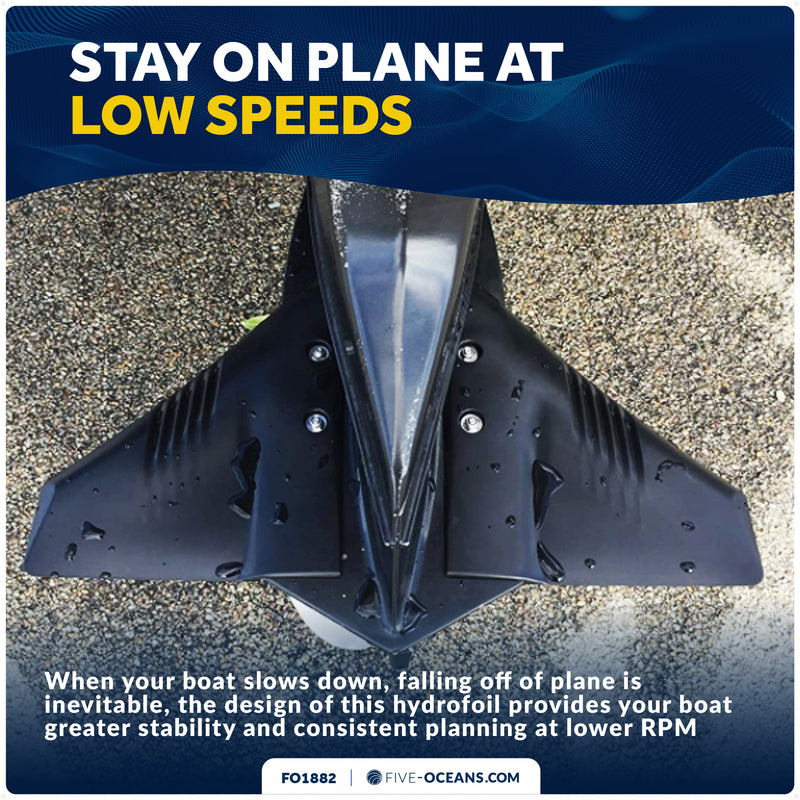 Hydrofoil for Outboard Motors Up to 200HP, Black - FO1882 - Five Oceans