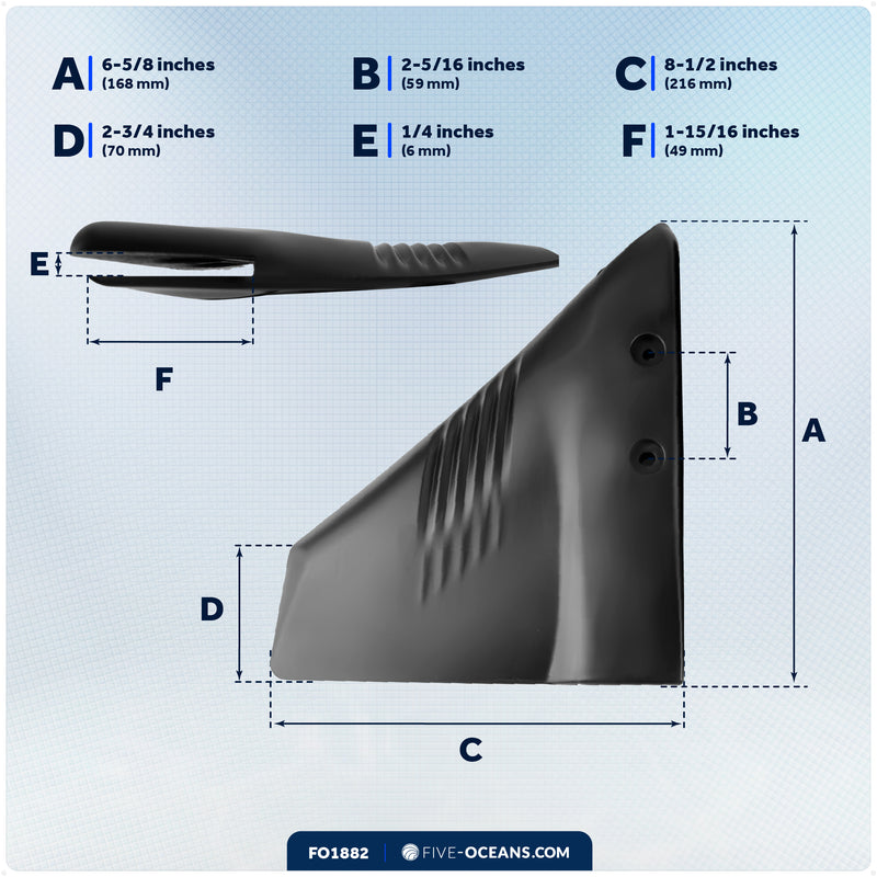 Hydrofoil for Outboard Motors Up to 200HP, Black - FO1882 - Five Oceans
