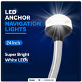 24" LED Anchor Navigation Light, Plug-In, 12V - USCG 2NM Certified - FO1883 - Five Oceans