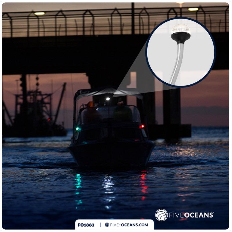 24" LED Anchor Navigation Light, Plug-In, 12V - USCG 2NM Certified - FO1883 - Five Oceans