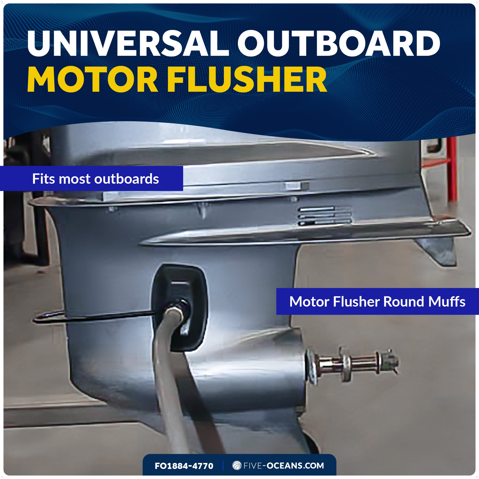 Universal Outboard Motor Flusher Rectangular Muffs & Gear Oil Pump Set - FO1884-4770 - Five Oceans