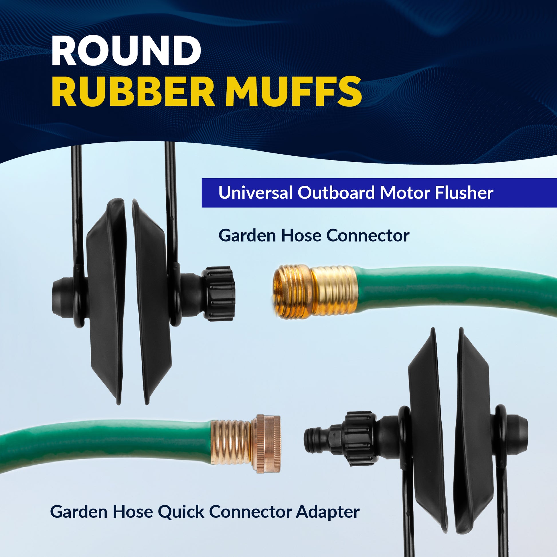 Universal Outboard Motor Flusher Rectangular Muffs & Gear Oil Pump Set - FO1884-4770 - Five Oceans