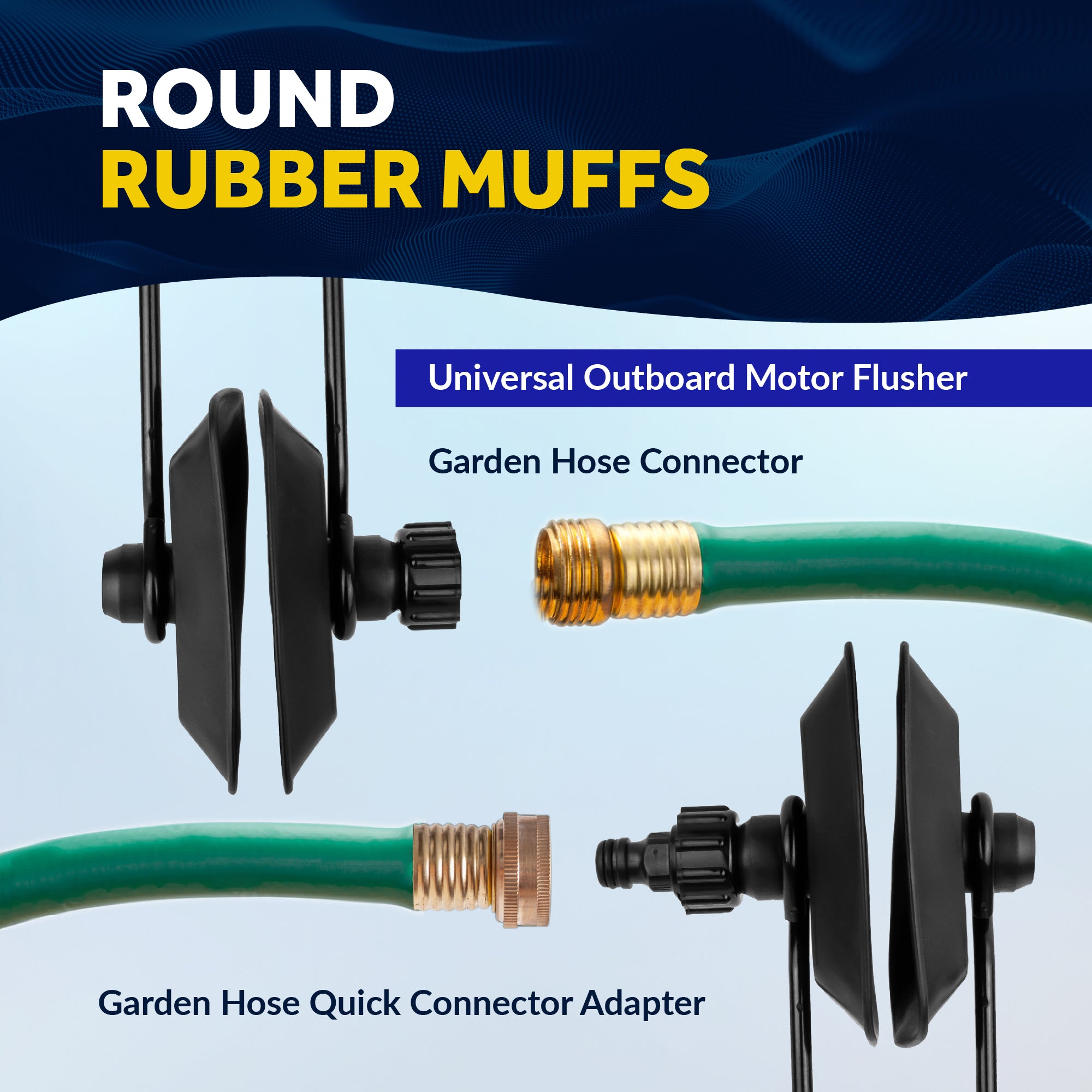 Universal Outboard Motor Flusher Rectangular Muffs & Gear Oil Pump Set - FO1884-4770 - Five Oceans