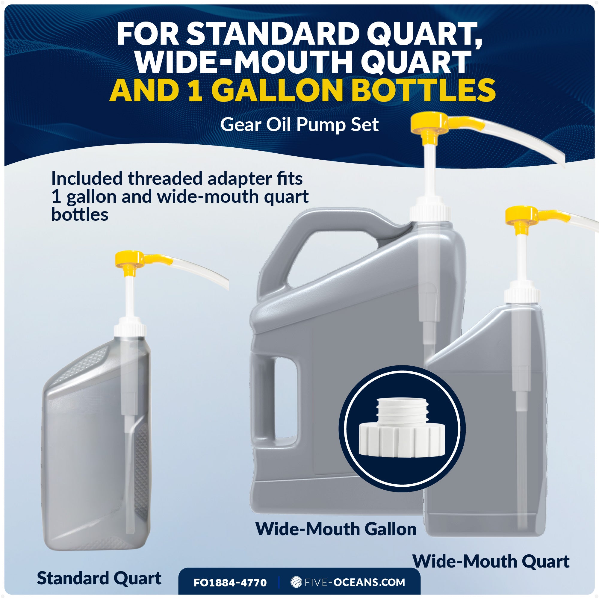 Universal Outboard Motor Flusher Rectangular Muffs & Gear Oil Pump Set - FO1884-4770 - Five Oceans