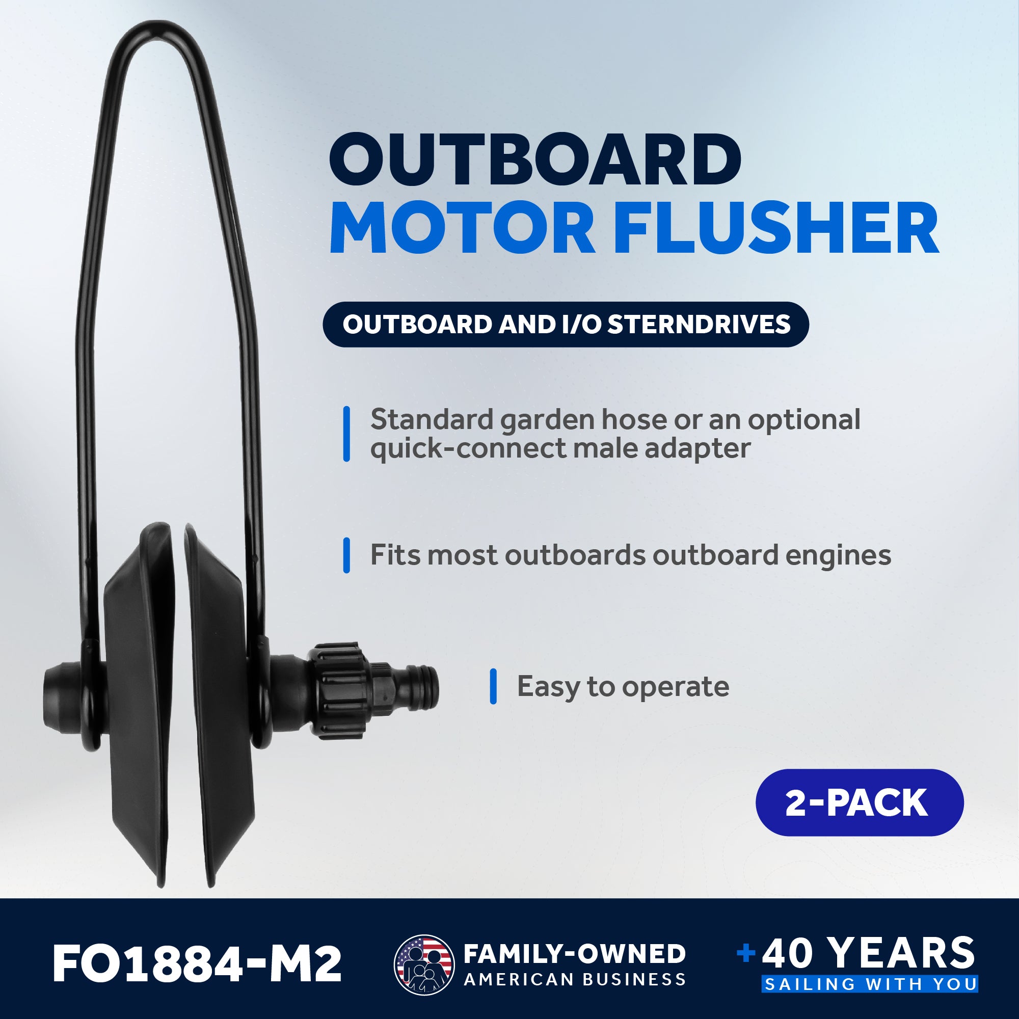 Universal Outboard Motor Flusher, Rectangular Muffs - 2-Pack - FO1884-M2 - Five Oceans
