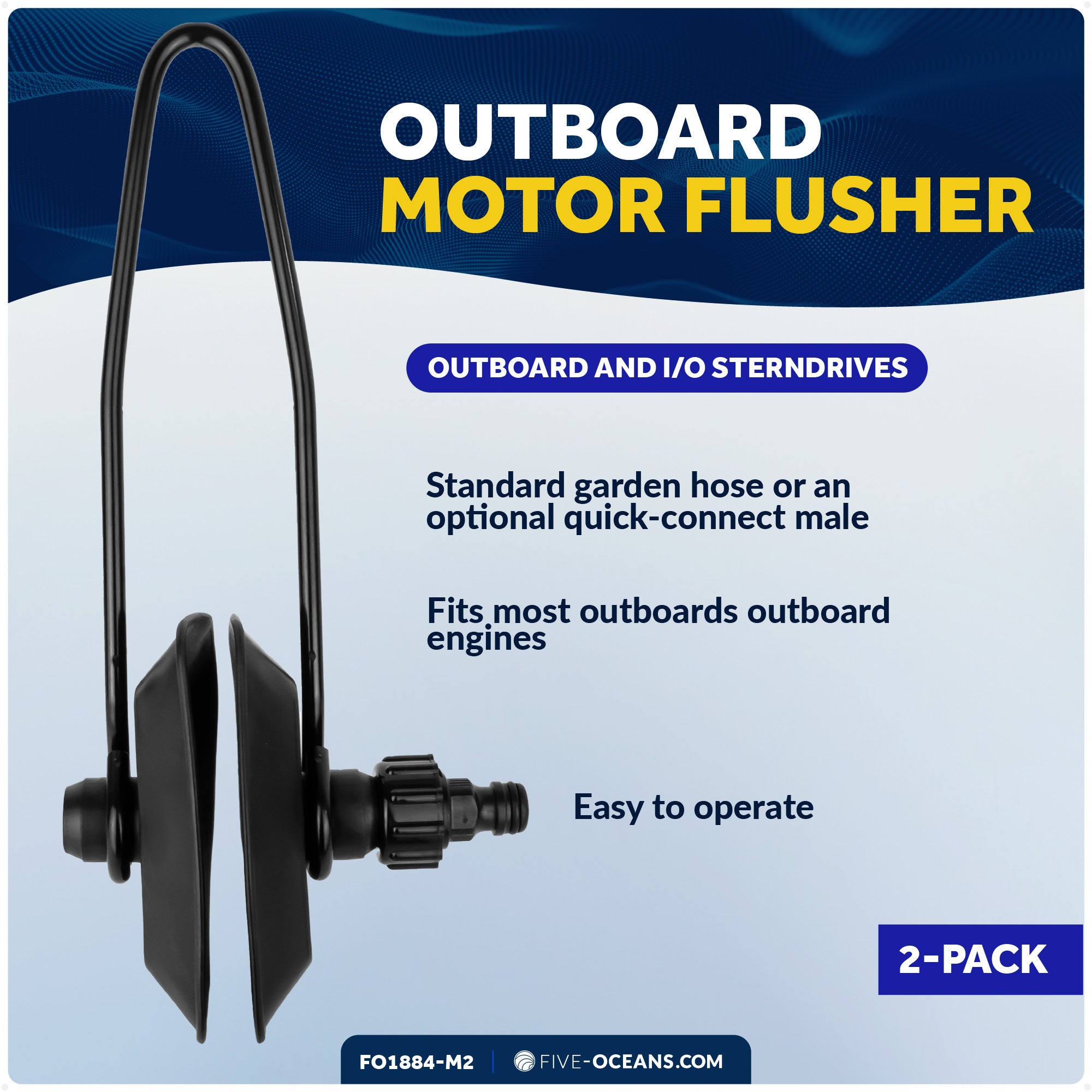 Universal Outboard Motor Flusher, Rectangular Muffs - 2-Pack - FO1884-M2