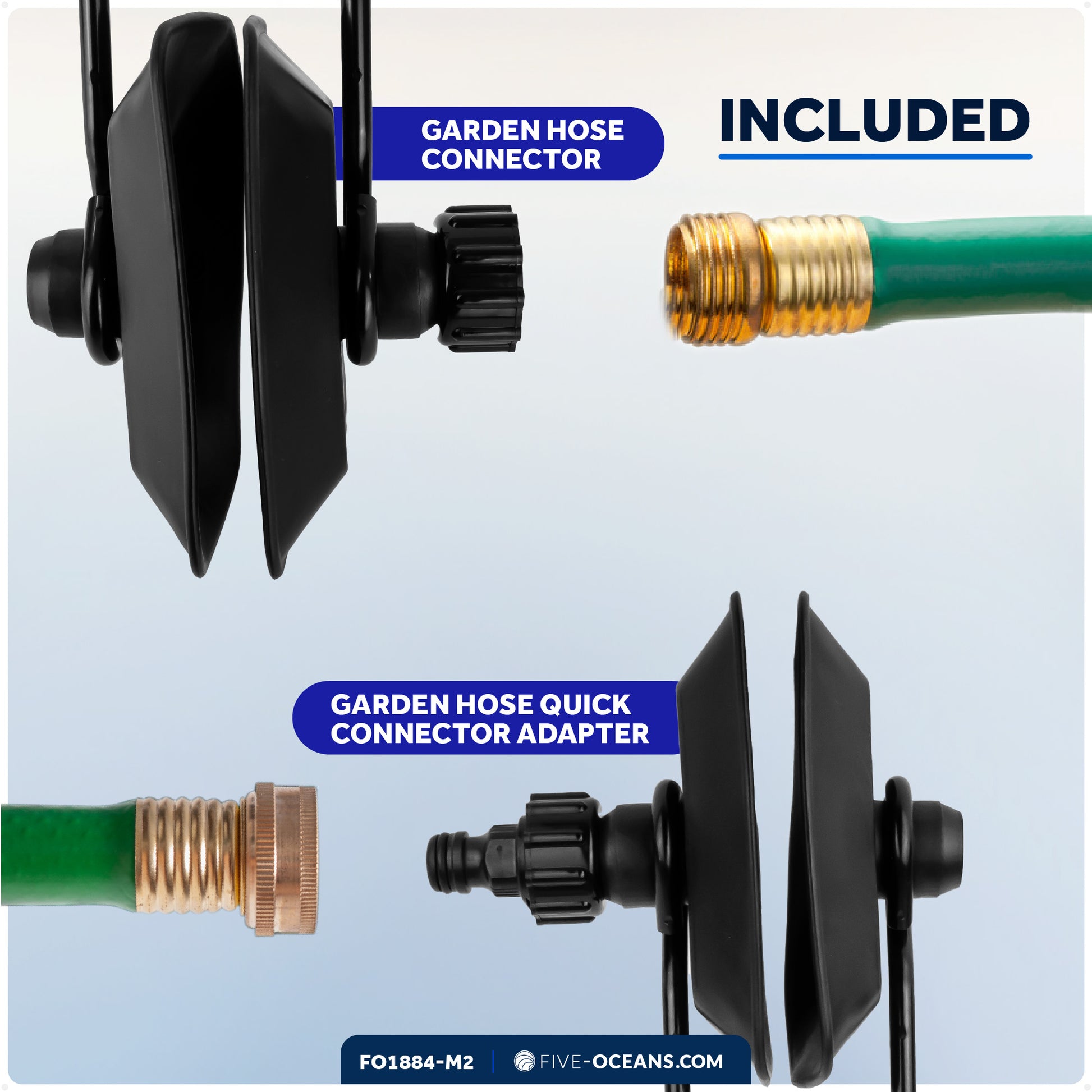 Universal Outboard Motor Flusher, Rectangular Muffs - 2-Pack - FO1884-M2 - Five Oceans