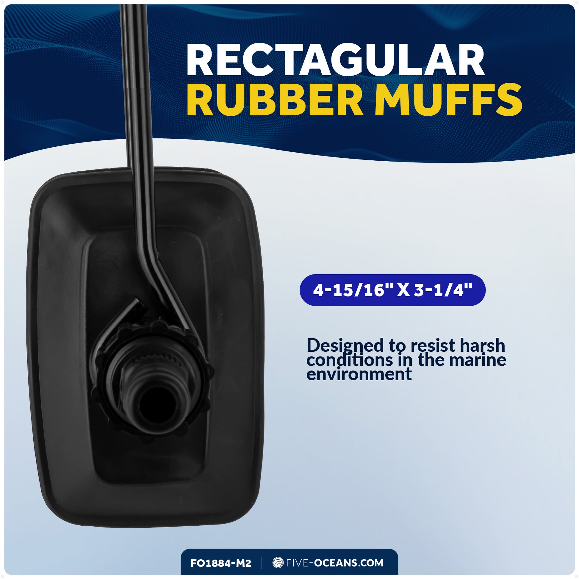 Universal Outboard Motor Flusher, Rectangular Muffs - 2-Pack - FO1884-M2 - Five Oceans