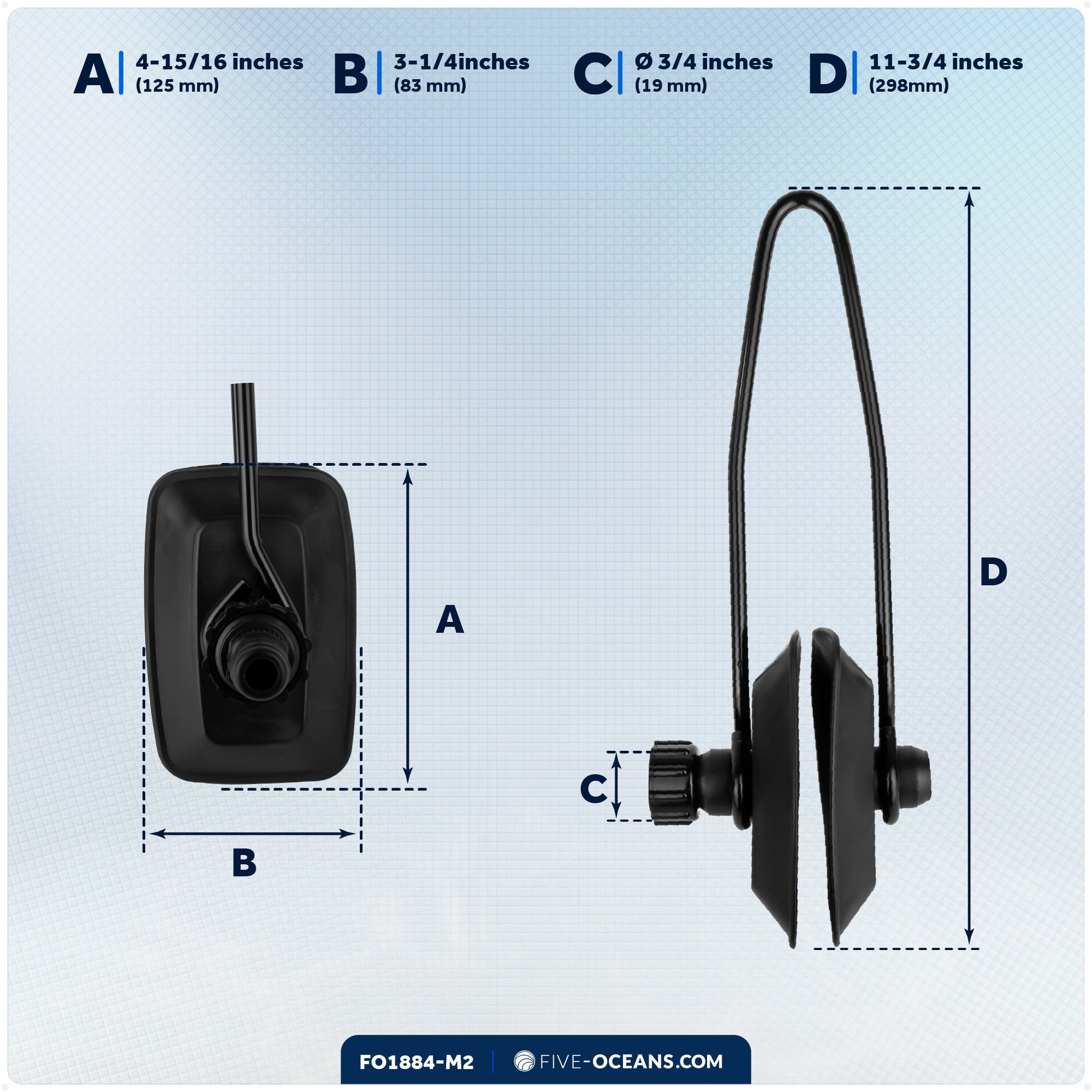 Universal Outboard Motor Flusher, Rectangular Muffs - 2-Pack - FO1884-M2 - Five Oceans
