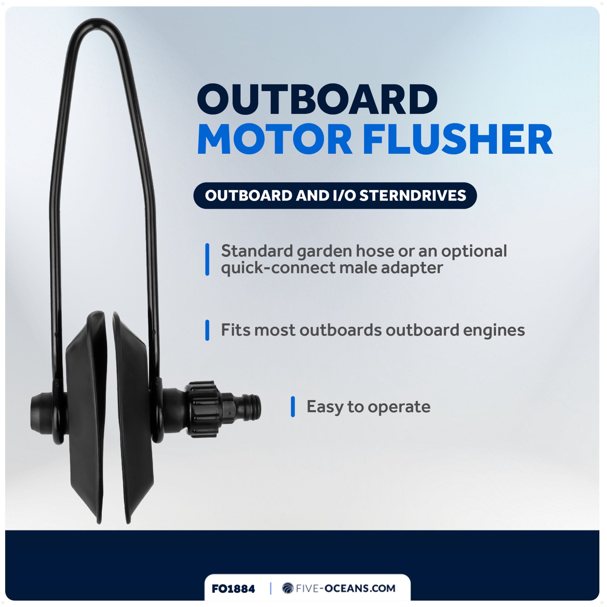 Outboard Motor Flusher, Rectangular Muffs - FO1884 - Five Oceans